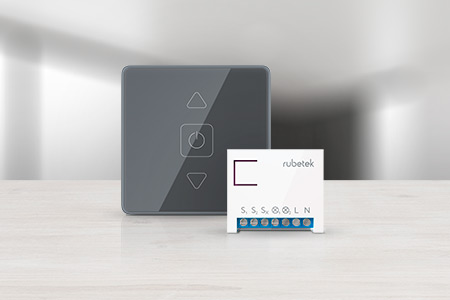 Беспроводной Wi-Fi выключатель для штор и роллеров 868 МГц антрацит