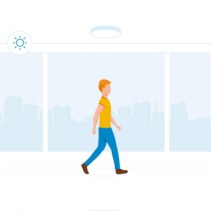 Лампа с датчиком движения и освещённости