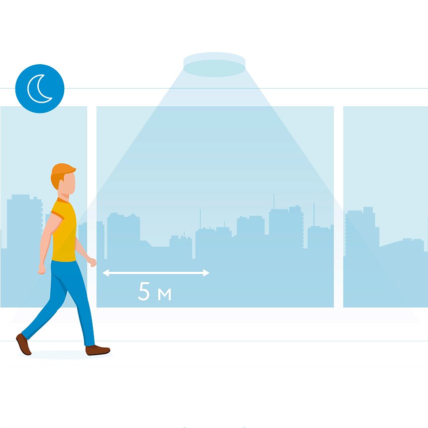 Лампа с датчиком движения и освещённости